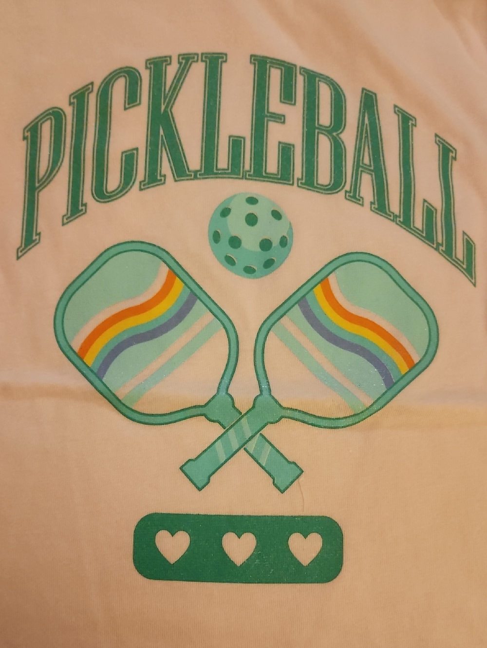 The Children's Place Sz XS/4 Light Pink Pickleball Graphic Tee W/ Green Accents